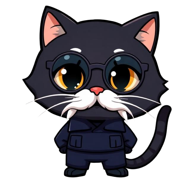 Sensei Mochi, cat mechanic in coveralls