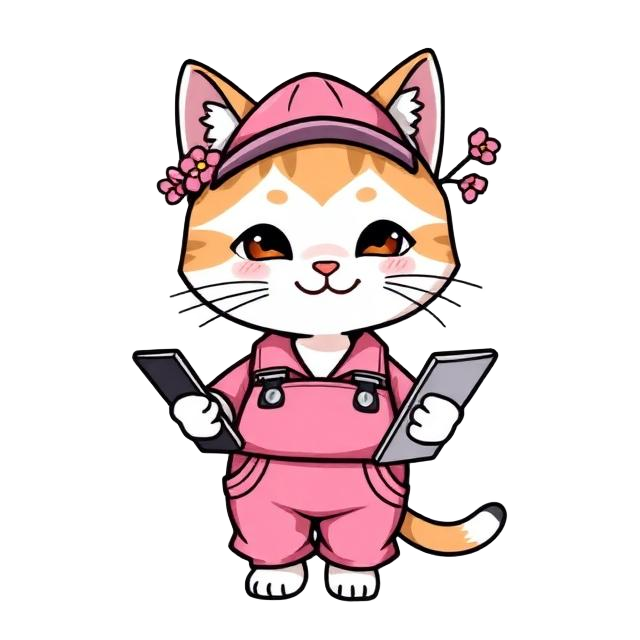 Master Mechanic Sakura, cat mechanic in coveralls